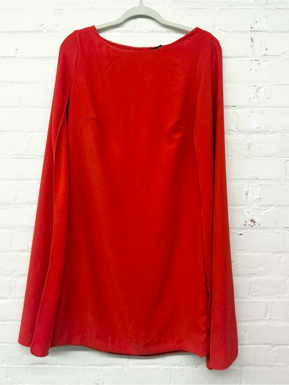 NWT Lauren Ralph Lauren Red Cape Georgette Cocktail Mini Dress Sleeveless - Picture 4 of 10